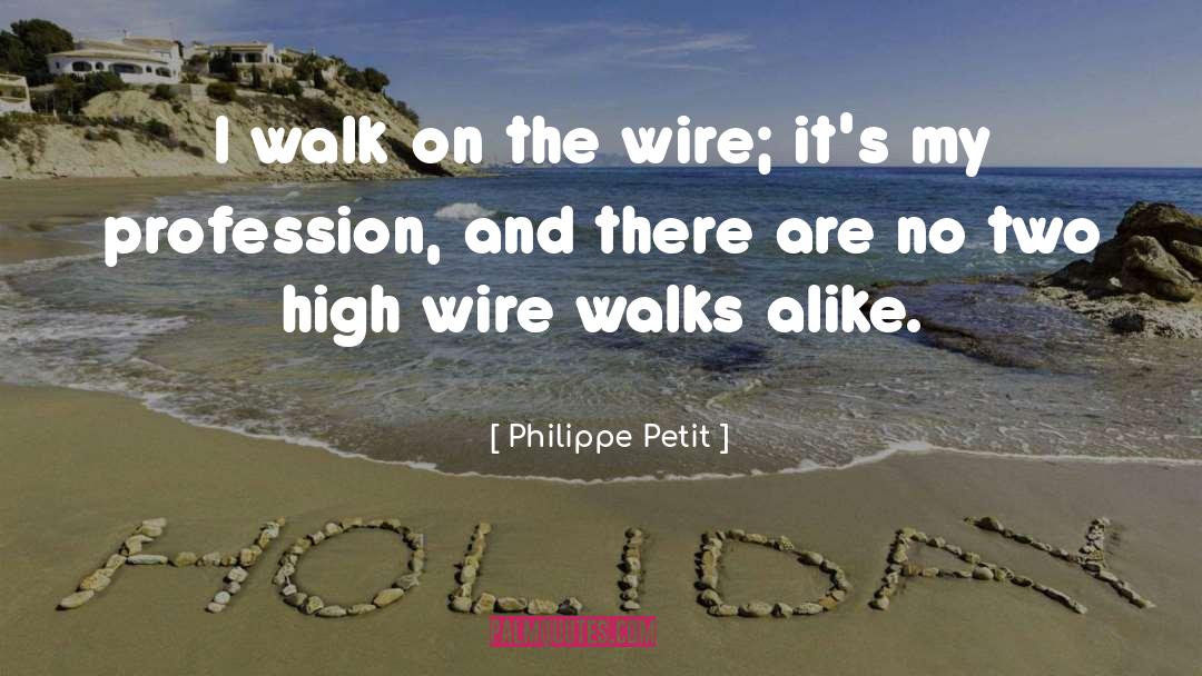 Philippe Petit Quotes: I walk on the wire;