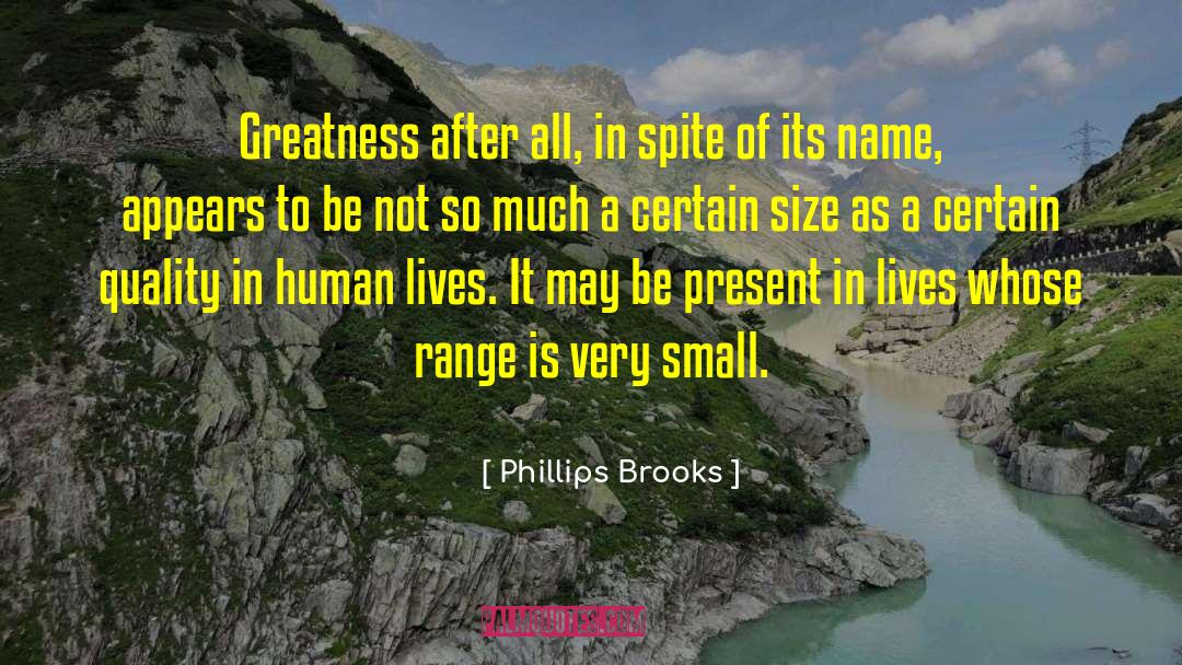 Phillips Brooks Quotes: Greatness after all, in spite