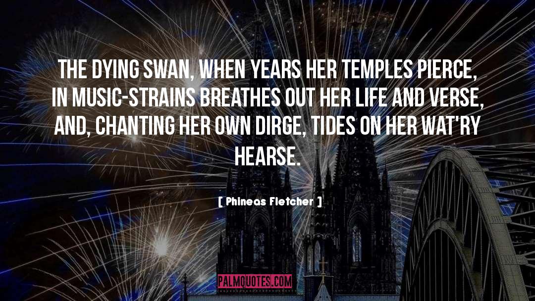 Phineas Fletcher Quotes: The dying swan, when years