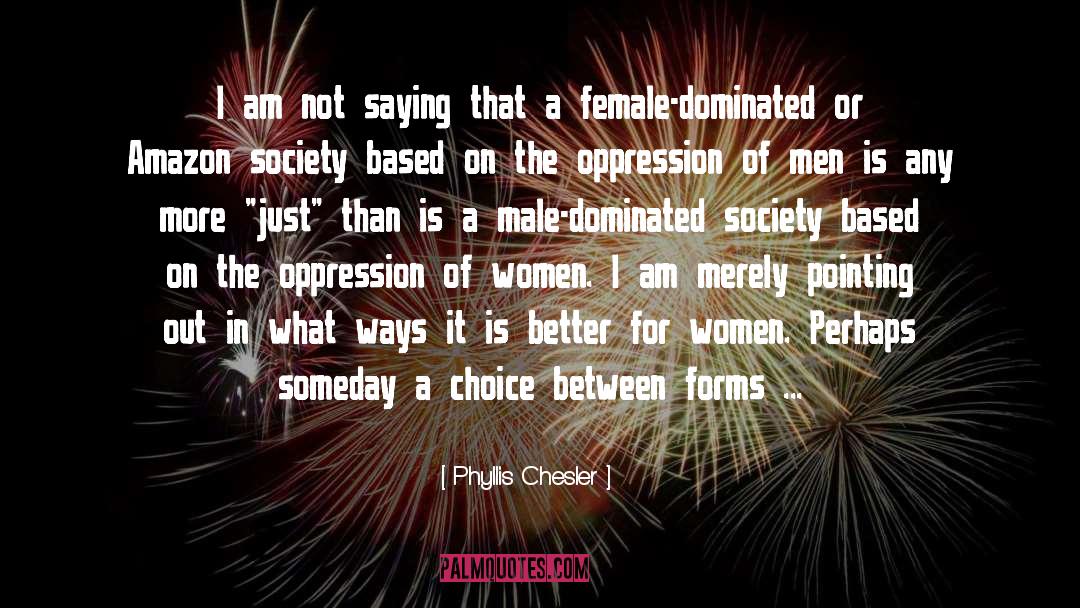 Phyllis Chesler Quotes: I am not saying that