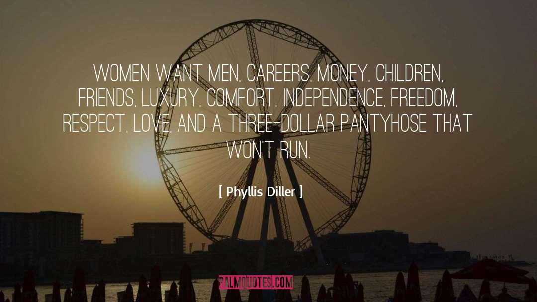 Phyllis Diller Quotes: Women want men, careers, money,
