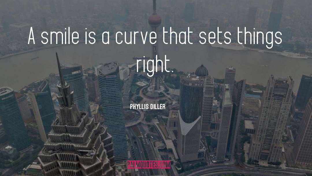 Phyllis Diller Quotes: A smile is a curve