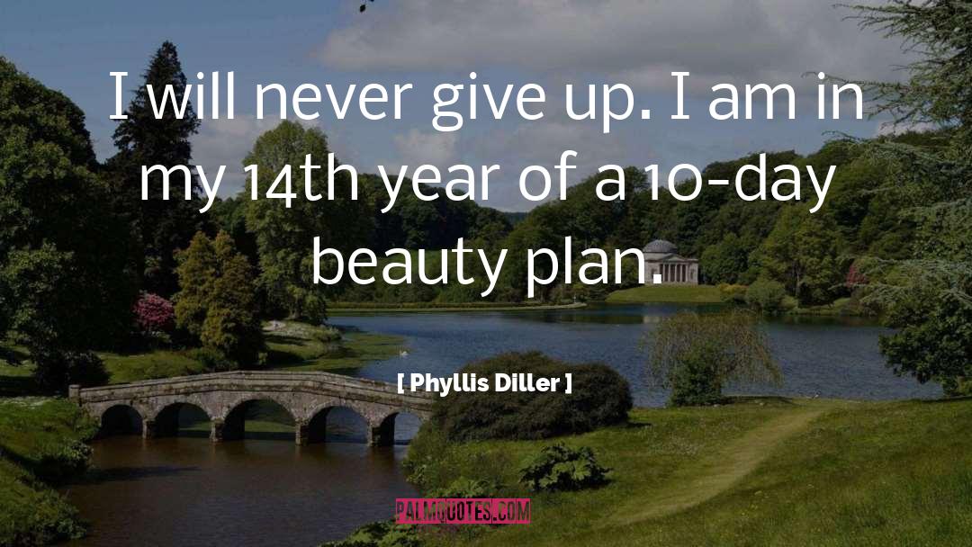 Phyllis Diller Quotes: I will never give up.