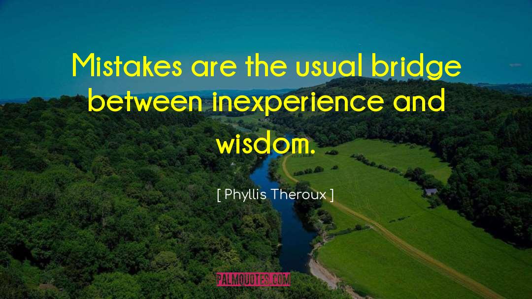 Phyllis Theroux Quotes: Mistakes are the usual bridge