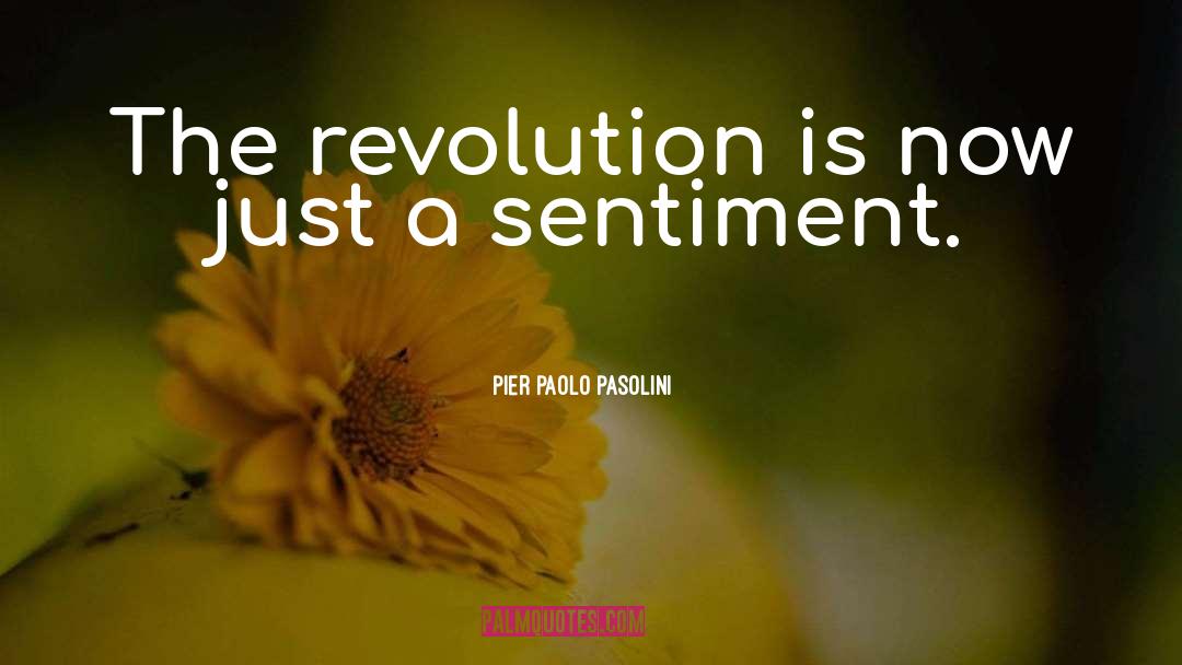 Pier Paolo Pasolini Quotes: The revolution is now just