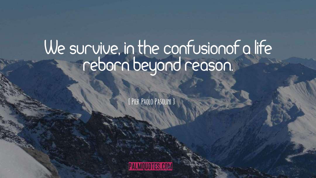 Pier Paolo Pasolini Quotes: We survive, in the confusion<br>of