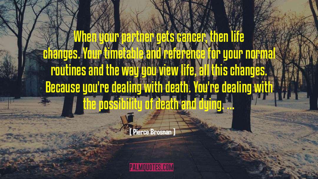 Pierce Brosnan Quotes: When your partner gets cancer,