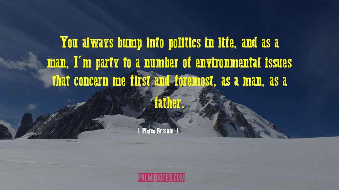 Pierce Brosnan Quotes: You always bump into politics