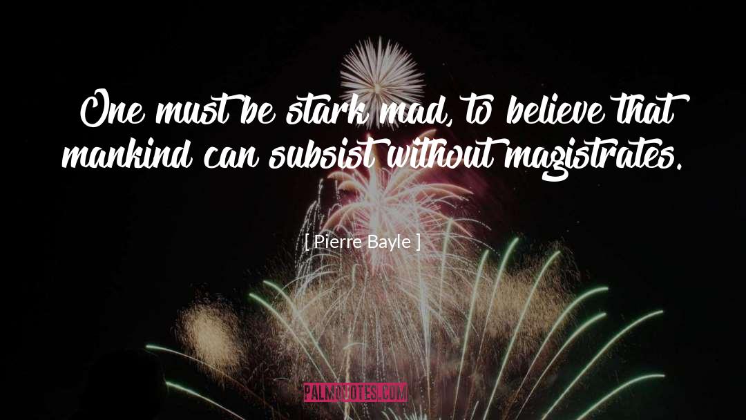 Pierre Bayle Quotes: One must be stark mad,