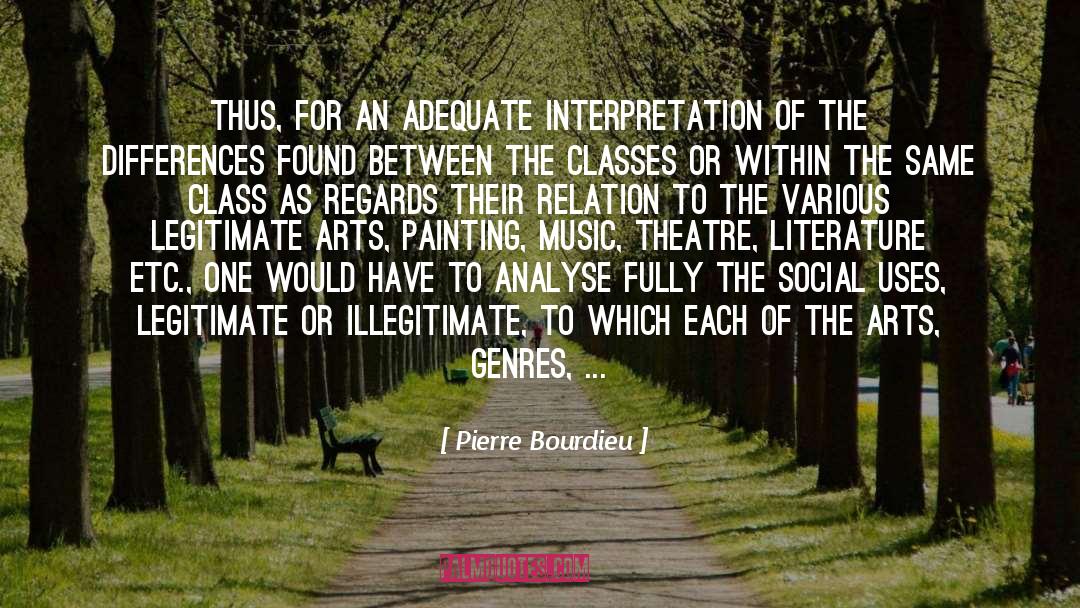 Pierre Bourdieu Quotes: Thus, for an adequate interpretation