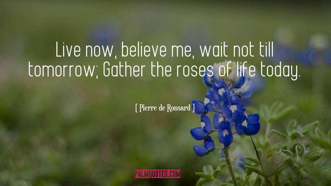Pierre De Ronsard Quotes: Live now, believe me, wait