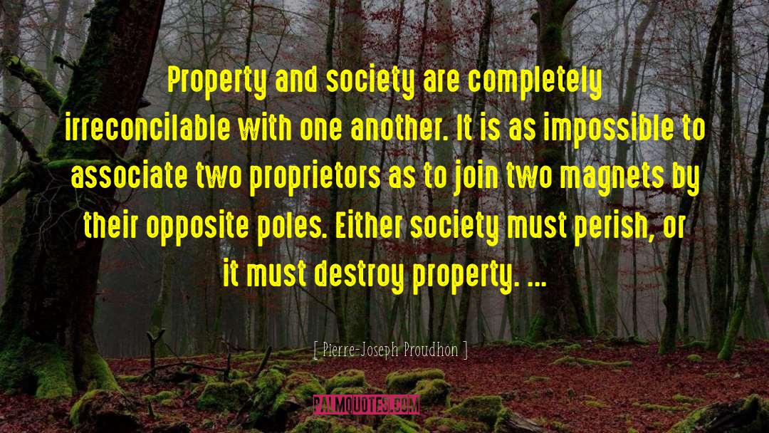 Pierre-Joseph Proudhon Quotes: Property and society are completely