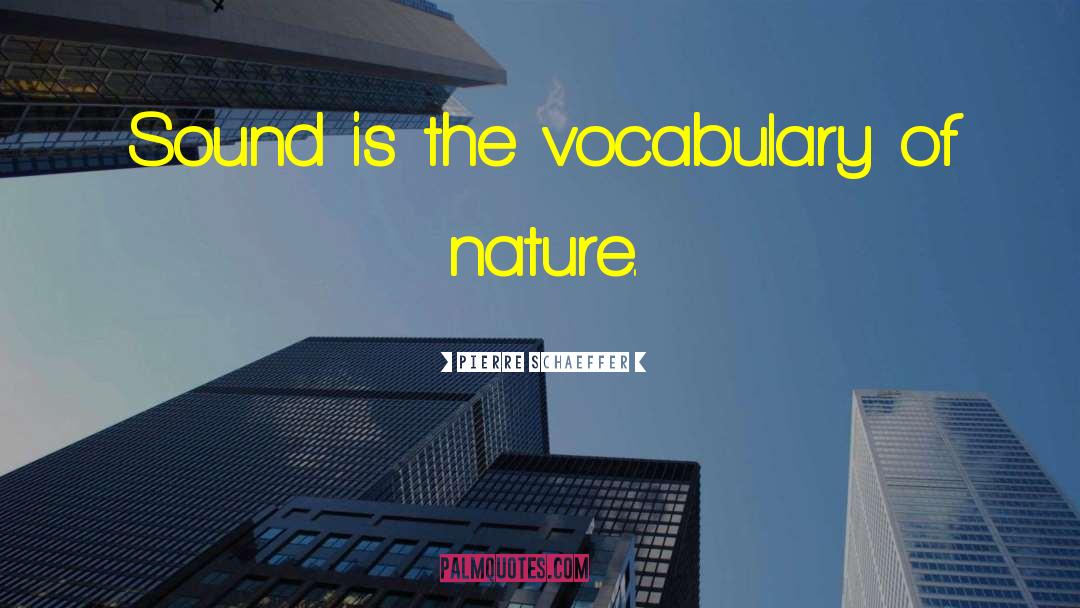 Pierre Schaeffer Quotes: Sound is the vocabulary of