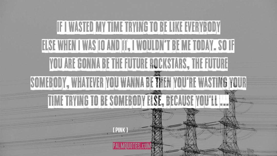 Pink Quotes: If I wasted my time