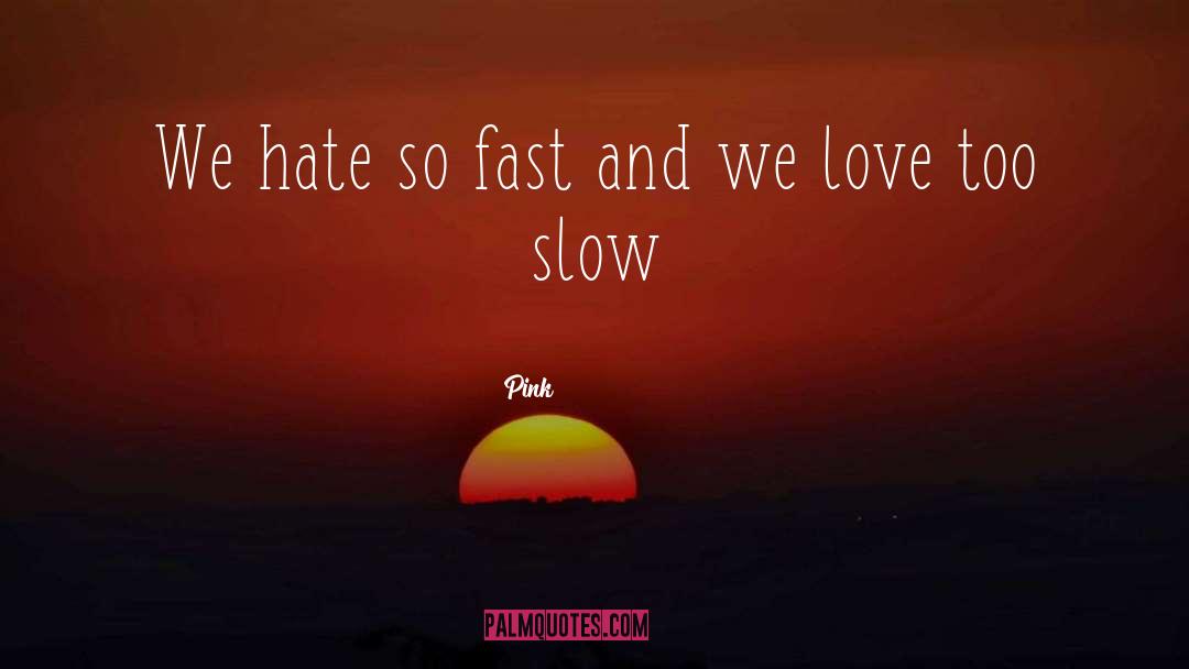 Pink Quotes: We hate so fast and