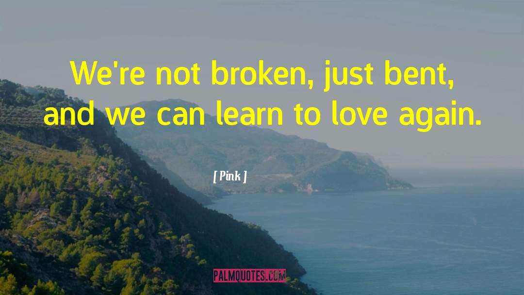 Pink Quotes: We're not broken, just bent,