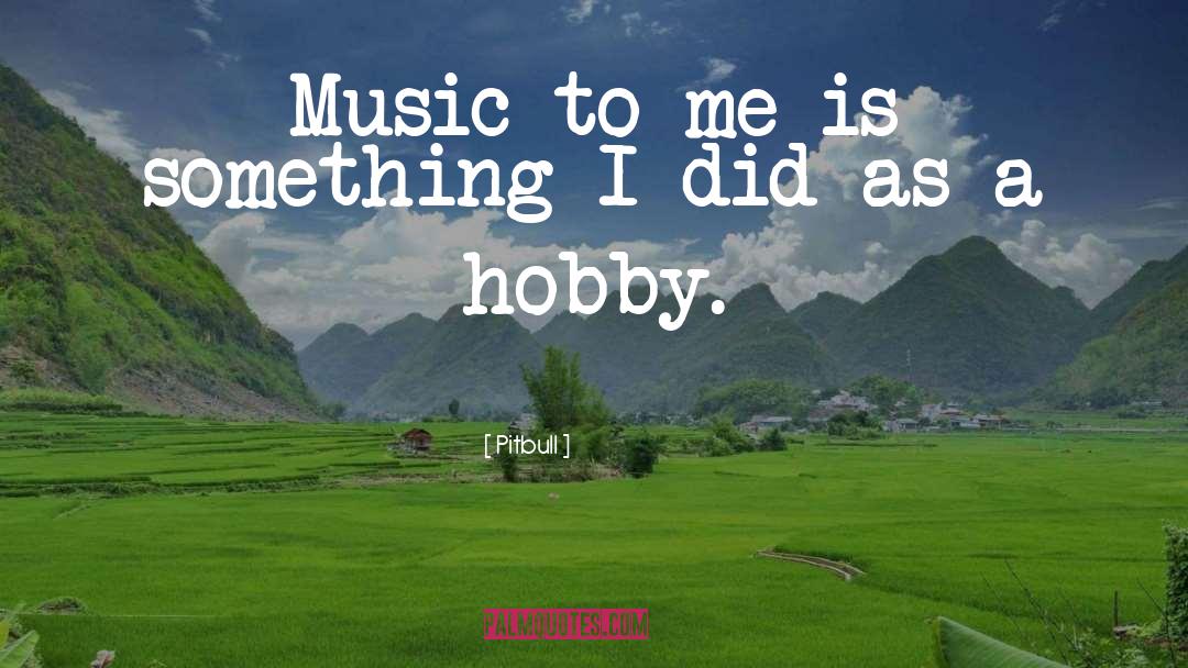 Pitbull Quotes: Music to me is something