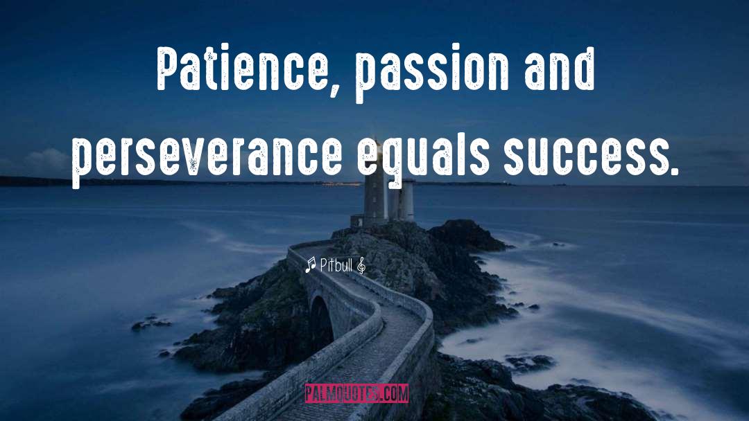 Pitbull Quotes: Patience, passion and perseverance equals