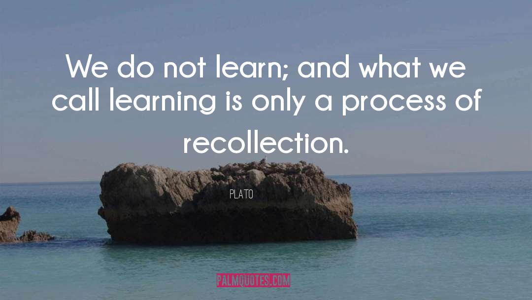 Plato Quotes: We do not learn; and