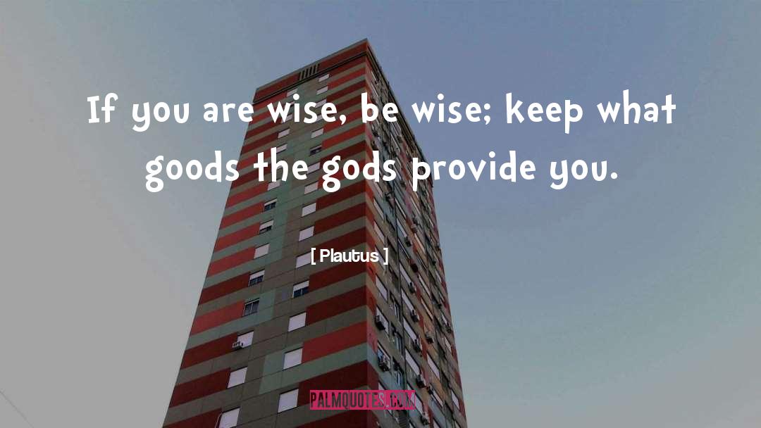 Plautus Quotes: If you are wise, be