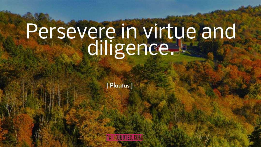 Plautus Quotes: Persevere in virtue and diligence.