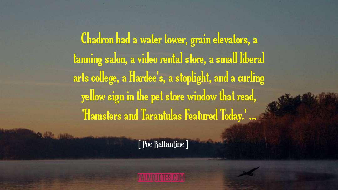 Poe Ballantine Quotes: Chadron had a water tower,