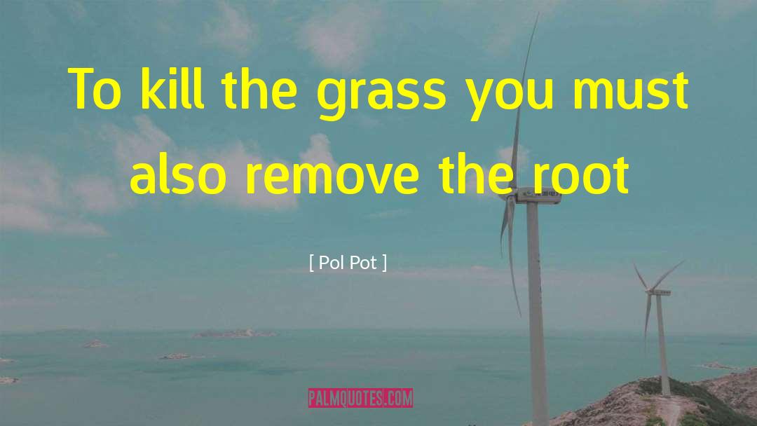 Pol Pot Quotes: To kill the grass you