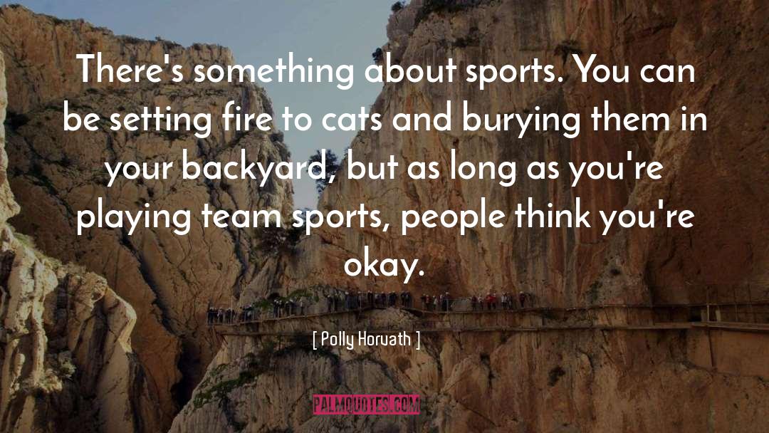 Polly Horvath Quotes: There's something about sports. You