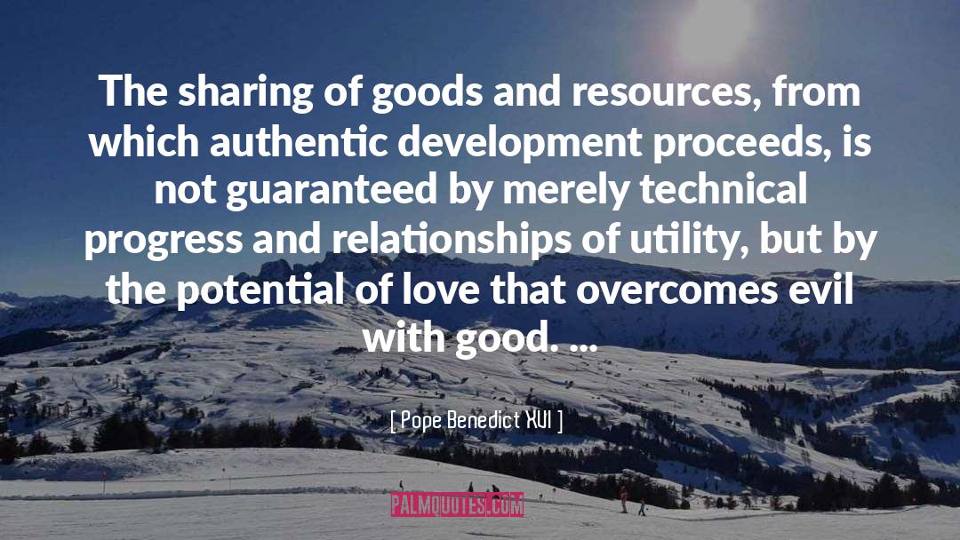 Pope Benedict XVI Quotes: The sharing of goods and