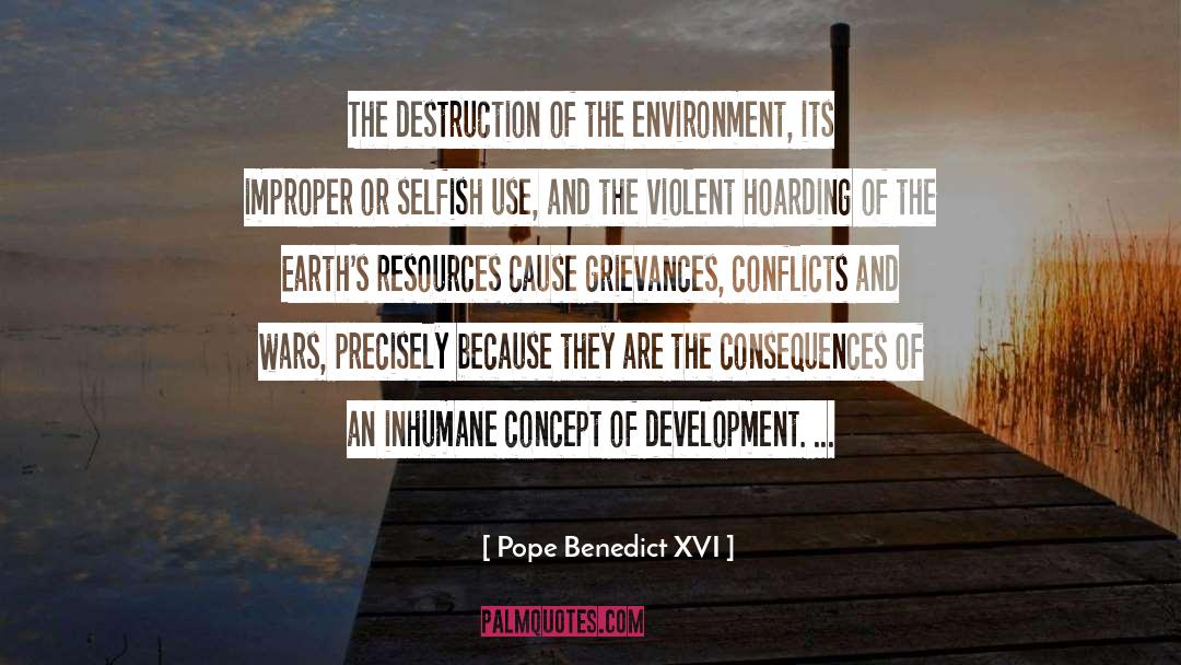 Pope Benedict XVI Quotes: The destruction of the environment,
