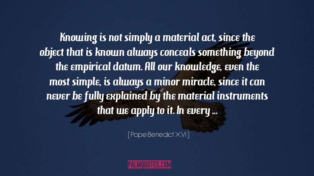 Pope Benedict XVI Quotes: Knowing is not simply a