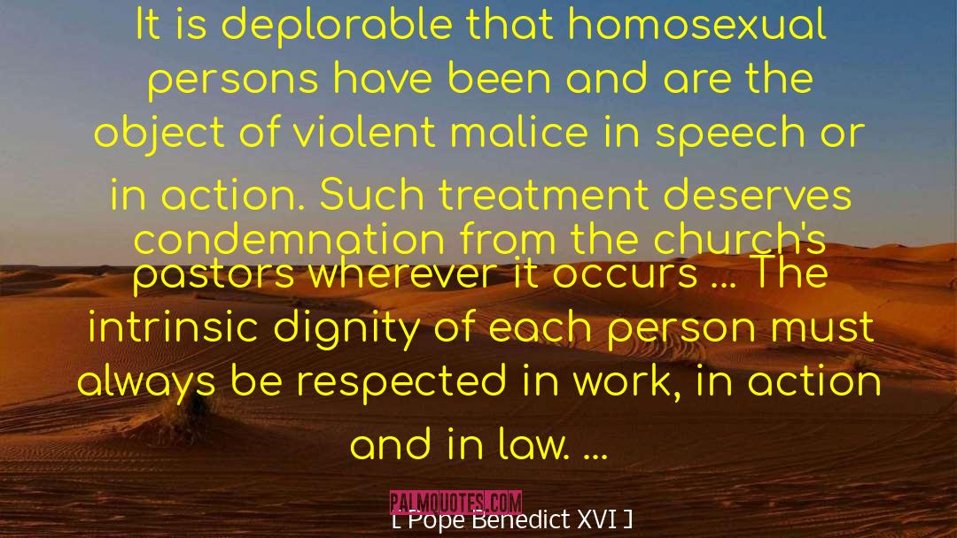 Pope Benedict XVI Quotes: It is deplorable that homosexual
