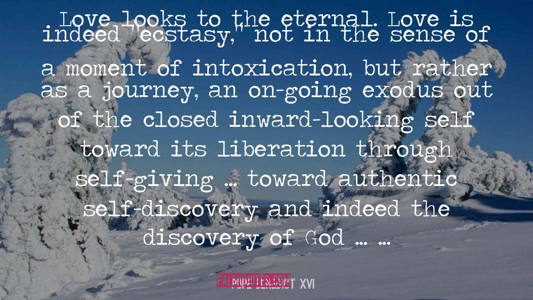 Pope Benedict XVI Quotes: Love looks to the eternal.