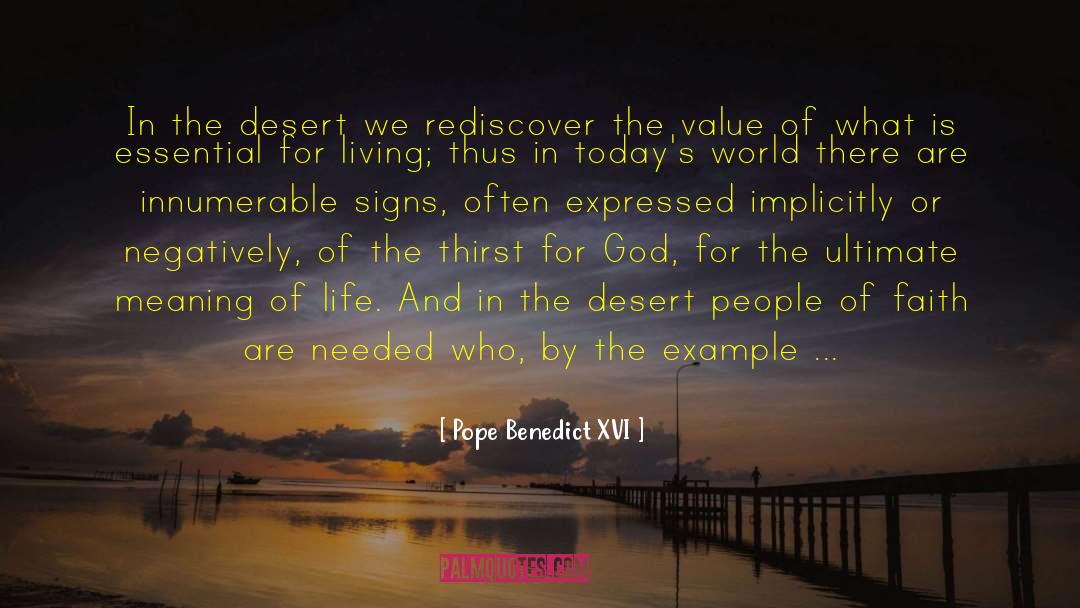 Pope Benedict XVI Quotes: In the desert we rediscover