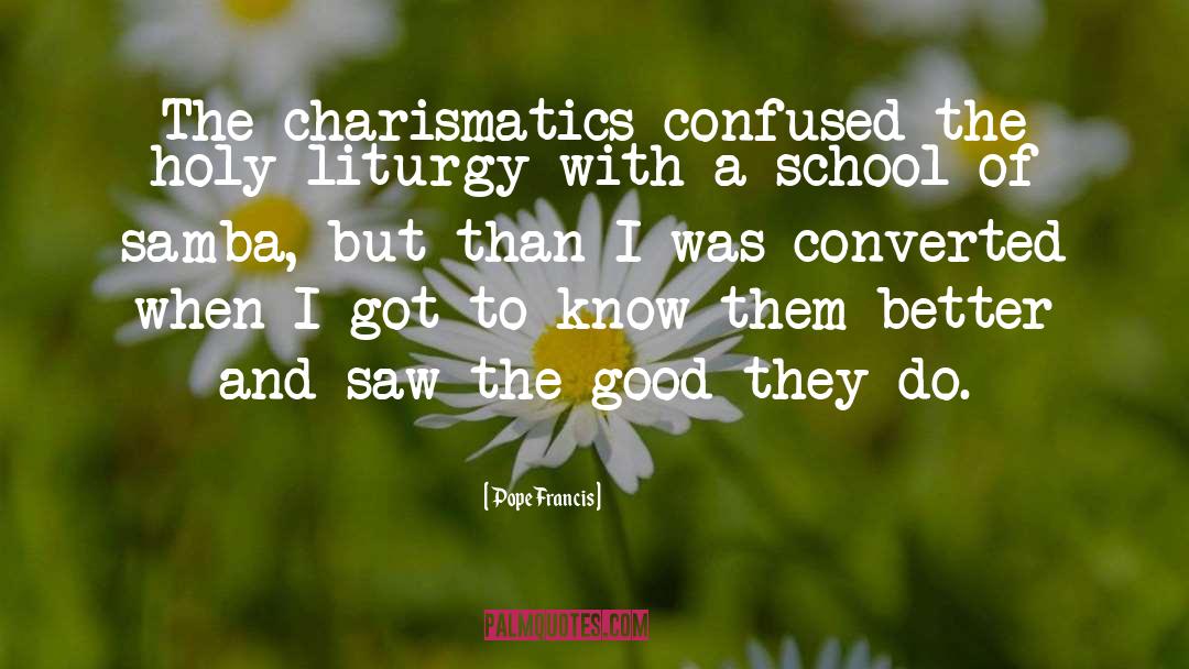 Pope Francis Quotes: The charismatics confused the holy