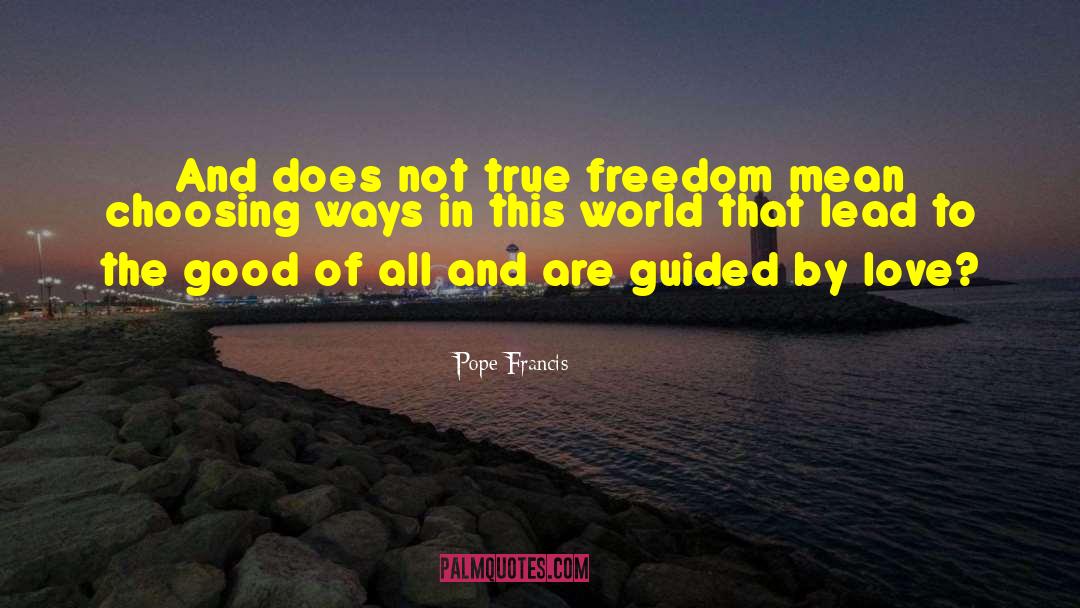 Pope Francis Quotes: And does not true freedom