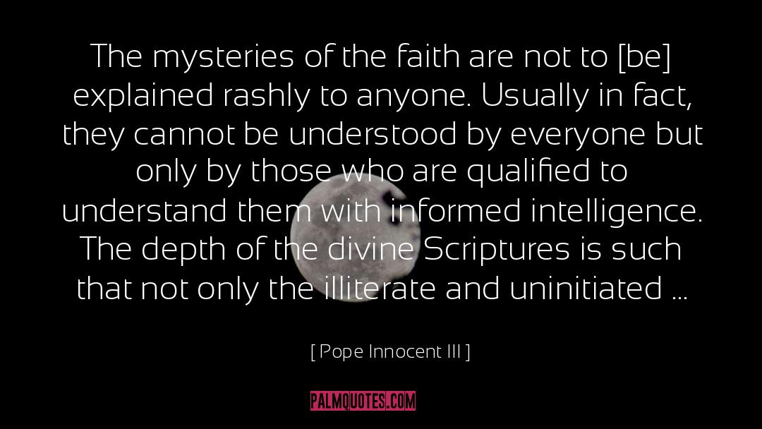 Pope Innocent III Quotes: The mysteries of the faith