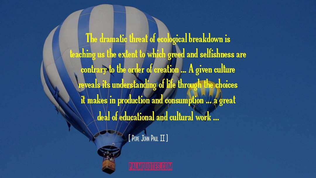 Pope John Paul II Quotes: The dramatic threat of ecological