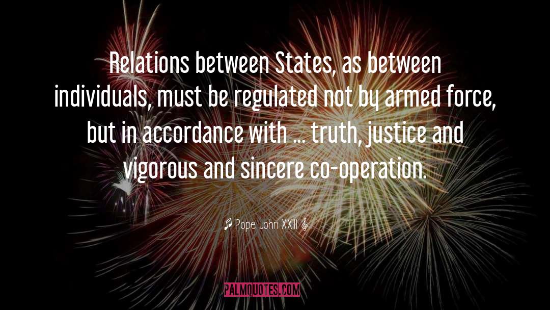 Pope John XXIII Quotes: Relations between States, as between