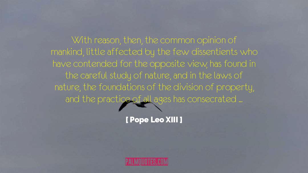 Pope Leo XIII Quotes: With reason, then, the common