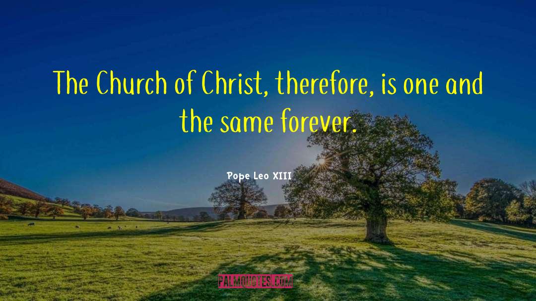 Pope Leo XIII Quotes: The Church of Christ, therefore,