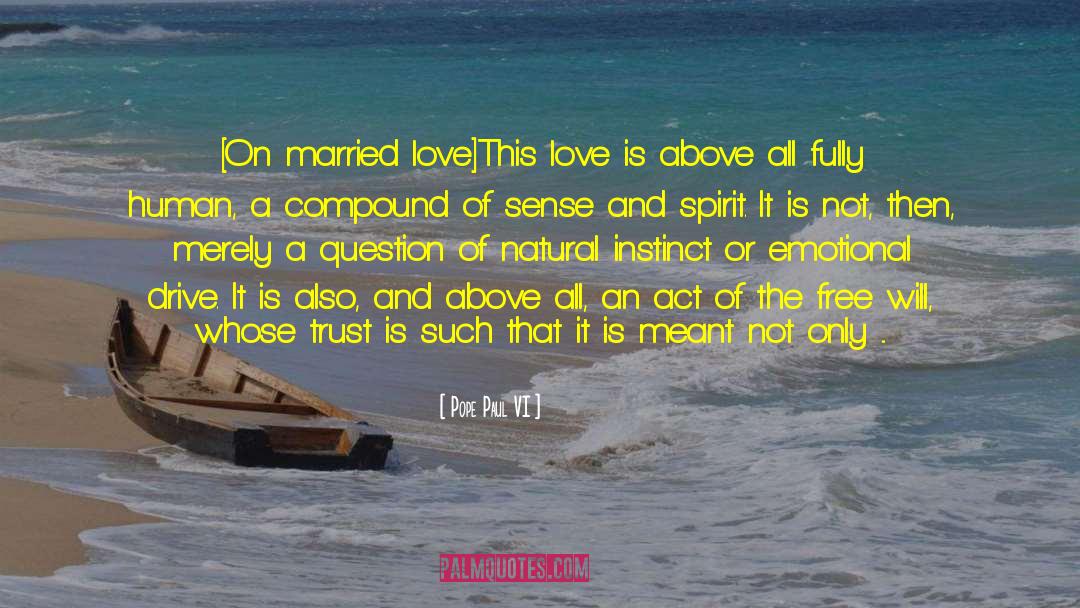 Pope Paul VI Quotes: [On married love]<br>This love is