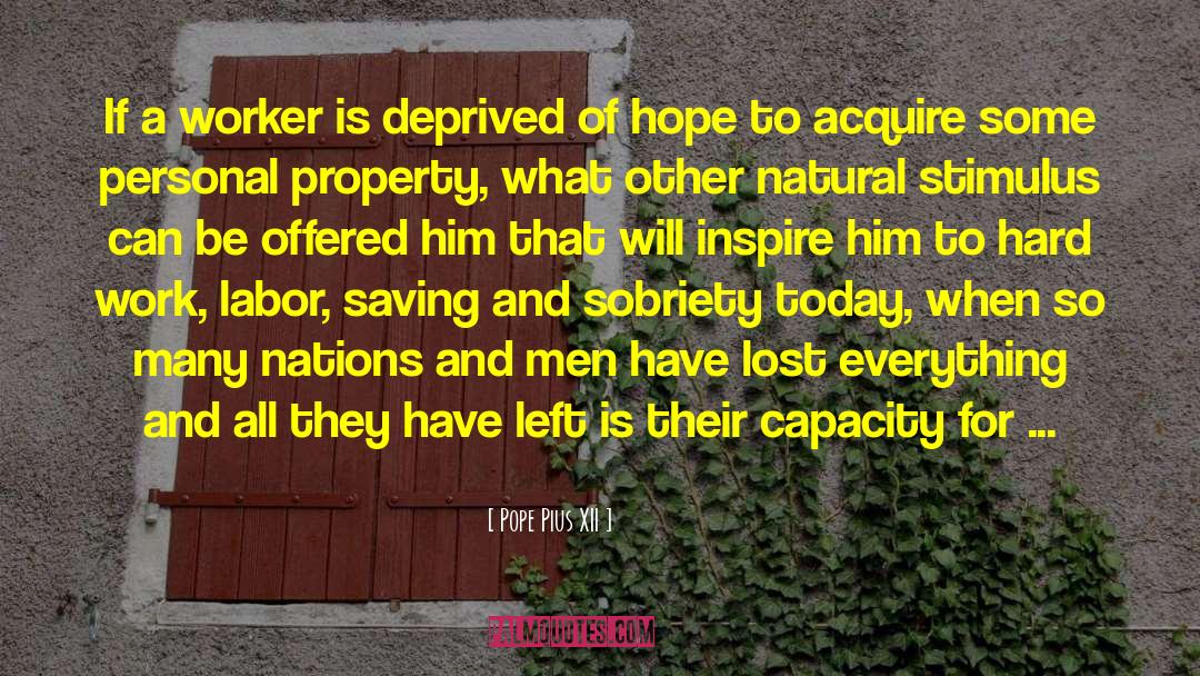 Pope Pius XII Quotes: If a worker is deprived