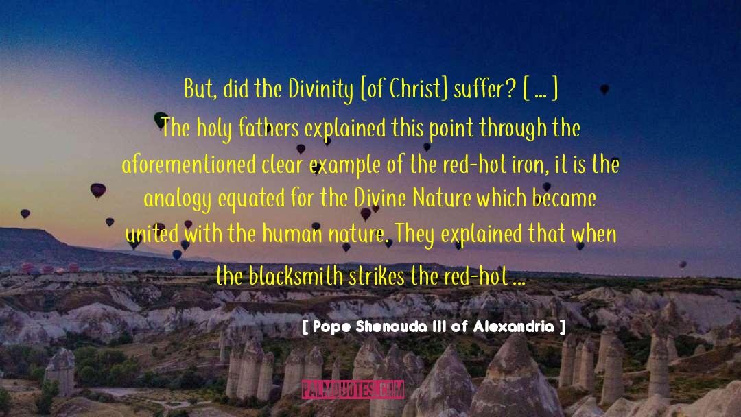 Pope Shenouda III Of Alexandria Quotes: But, did the Divinity [of