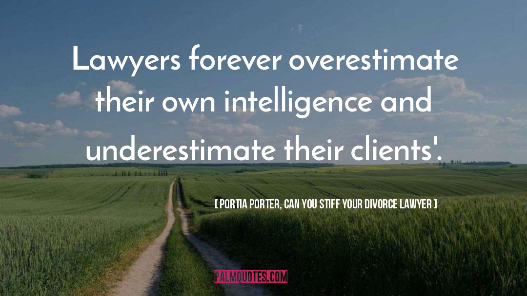 Portia Porter, Can You Stiff Your Divorce Lawyer Quotes: Lawyers forever overestimate their own