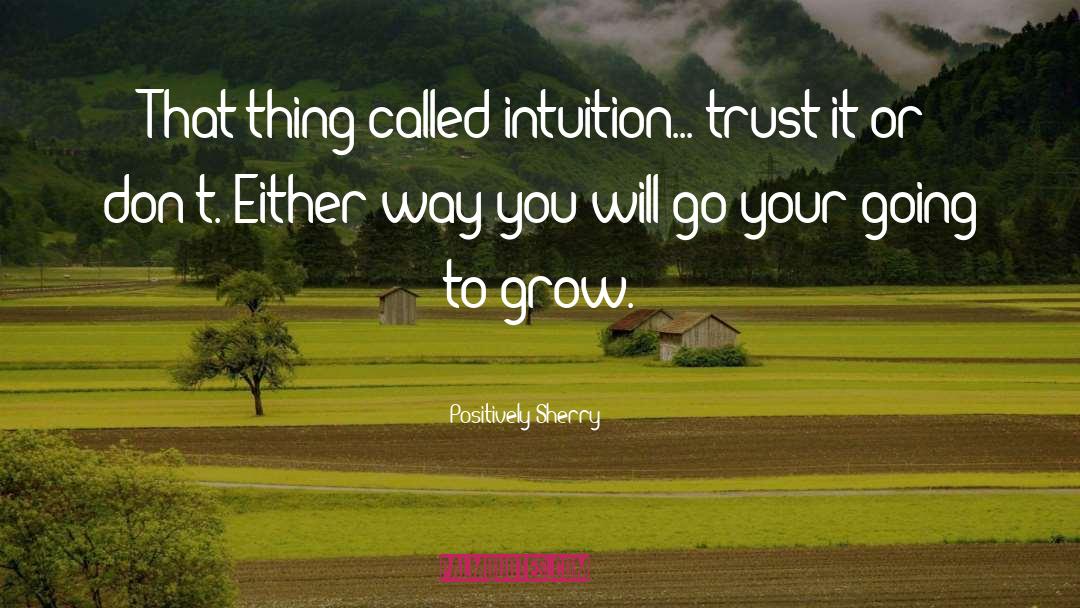 Positively Sherry Quotes: That thing called intuition... trust