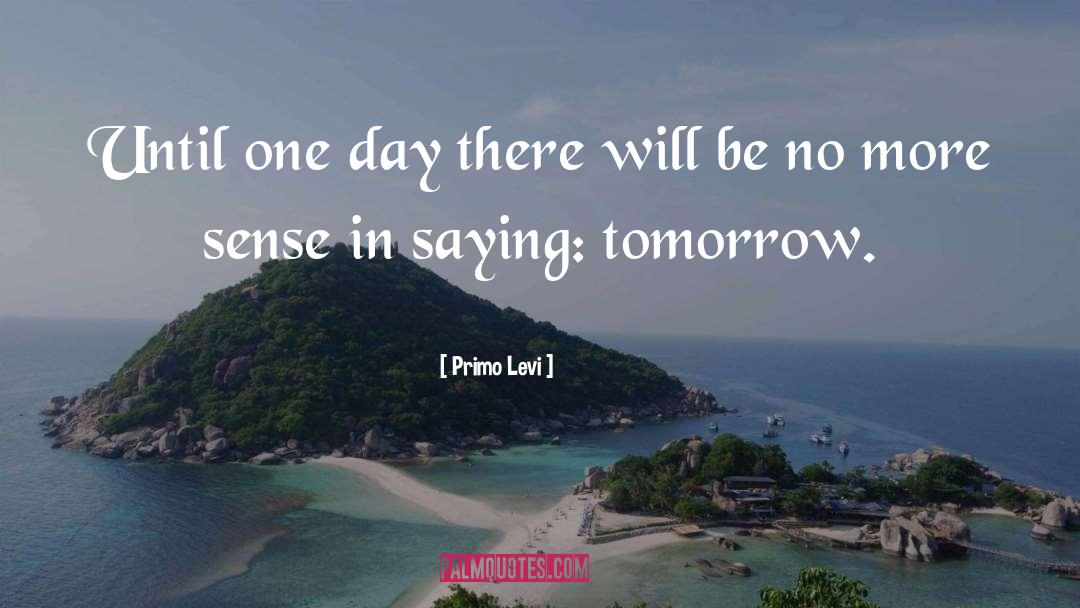Primo Levi Quotes: Until one day there will