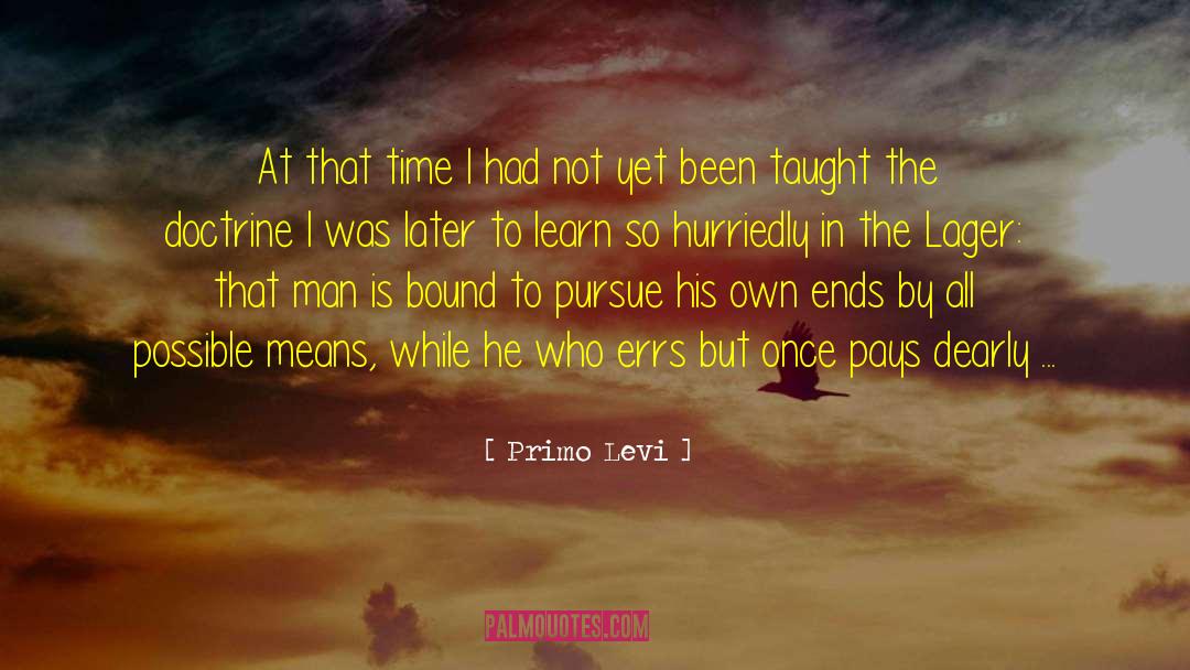 Primo Levi Quotes: At that time I had