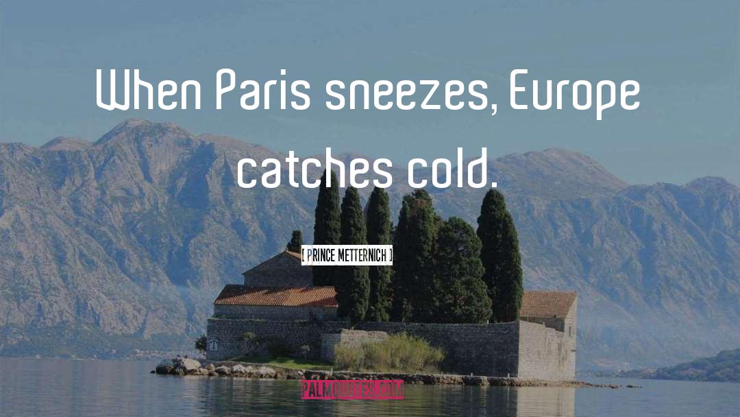 Prince Metternich Quotes: When Paris sneezes, Europe catches