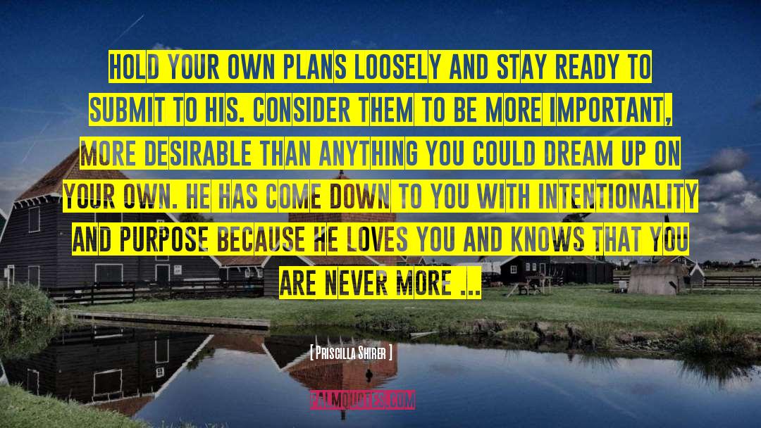 Priscilla Shirer Quotes: Hold your own plans loosely